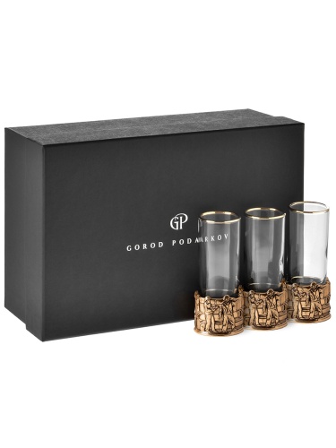 Набор 3 стопки патрон Профессии "Газовик",  в коробке из дизайнерского картона