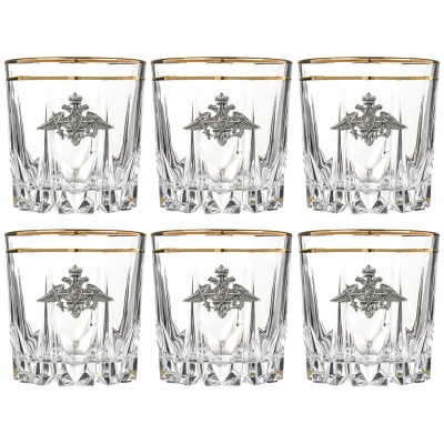 Набор из 6-ти бокалов для виски "Отечество Долг Честь" в подарочной коробке