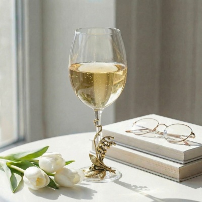 Бокал для вина "Ландыши" в картонной коробке