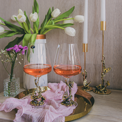 Подарочный набор из 2 бокалов для вина "Бабочки" в картонной коробке