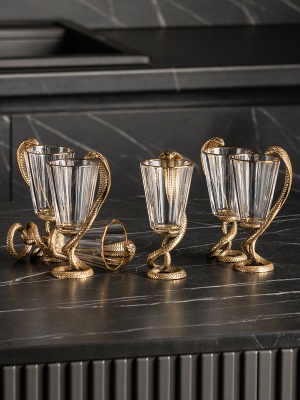 Набор 6 лафитников "Змея", в  черной подарочной уп., ключница