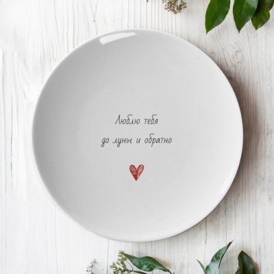 Тарелка подарочная "Люблю тебя до луны и обратно"