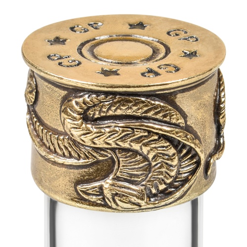 Набор 3 стопки Патрон "Змея", + Штоф с накладкой змея в черной упаковке