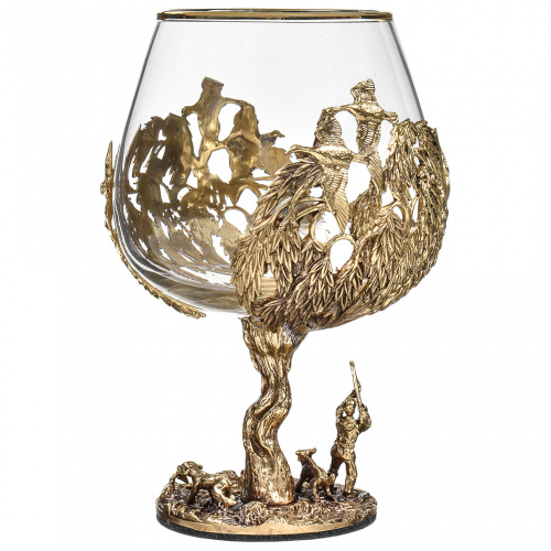 Бокал для коньяка Охота на Уток 420 мл в подарочной коробке