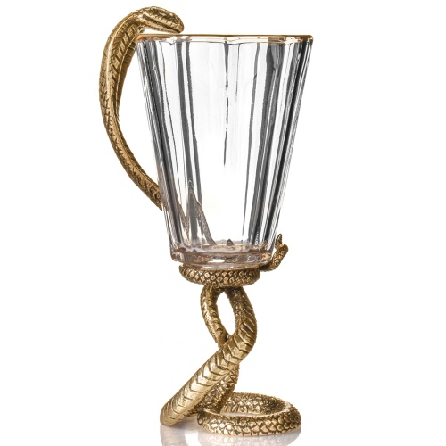 Набор 3 лафитника и статуэтка "Змея",  в коробке из дизайнерского картона