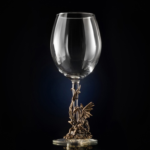 Бокал для вина "Дракон ", (мальчик) (со статуэткой на ножке),в подарочной упаковке.