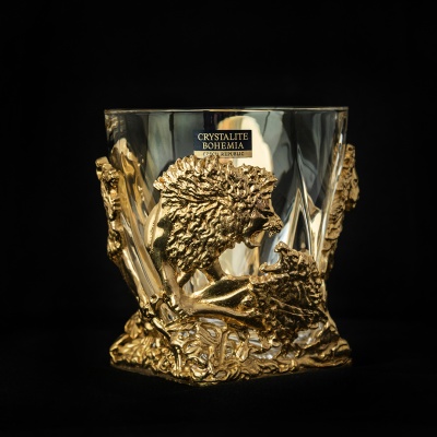 Набор из 2-х бокалов для ВИСКИ ручная работа Львы в подарочной упаковке