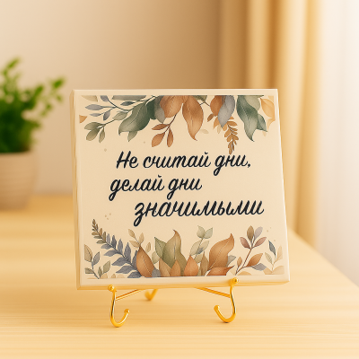 Плитка подарочная "Не считай дни.." в подарочной коробке