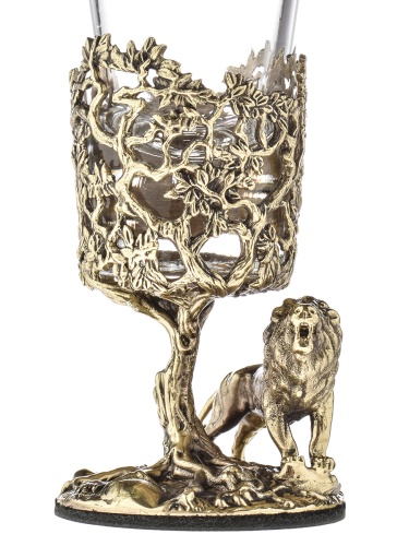 Набор 2 лафитника "Бык и Лев", в черной подарочной упаковке.