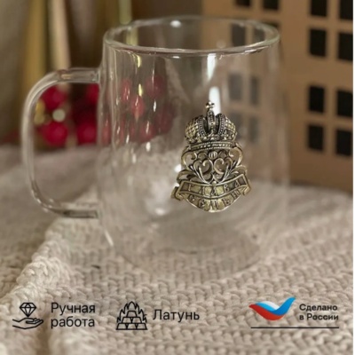 Стеклянная кружка Нордик с накладкой Глава семьи в упаковке Домик