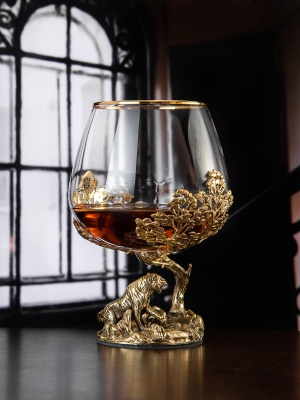 Бокал для коньяка Тигр в подарочной коробке