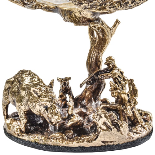 Набор 2 бокала для коньяка "Охота на Вепря" и "Охота на Кабана", в шкатулке из массива