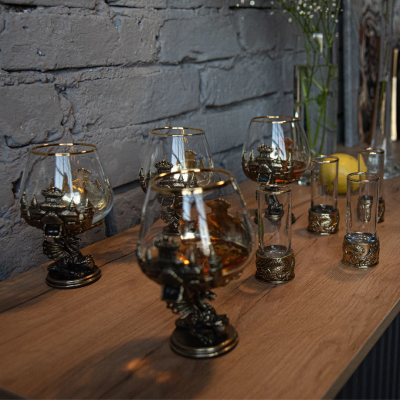 Подарочный набор для коньяка и водки "Дракон" в подарочной коробке