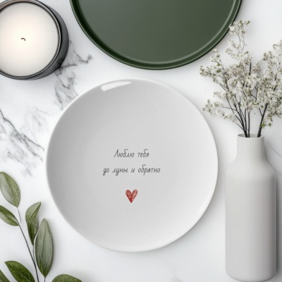 Тарелка подарочная "Люблю тебя до луны и обратно"