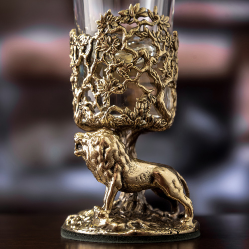 Набор 2 лафитника "Лев", в черной подарочной упаковке.